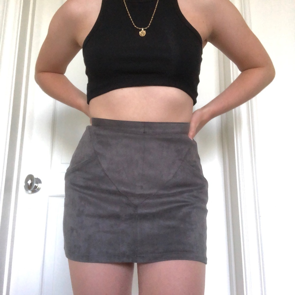 JAASE genuine suede gray skirt
